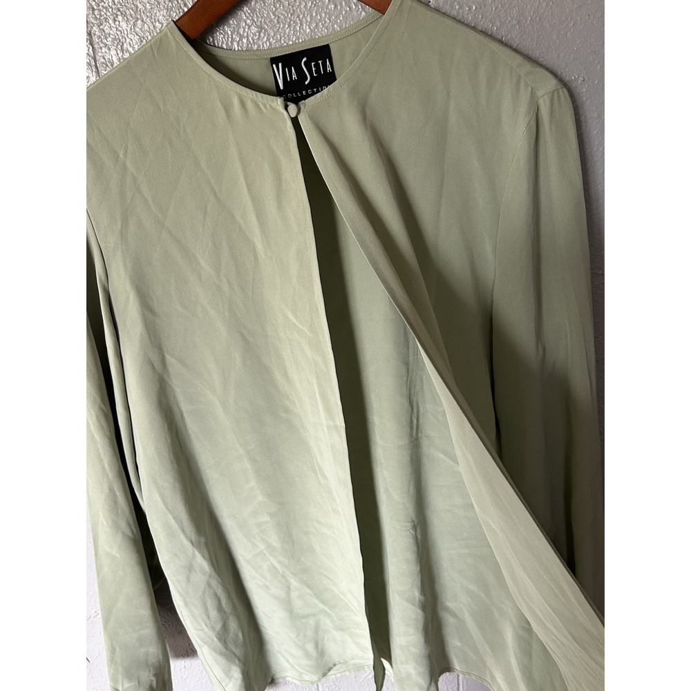 Women's Vintage Via‎ Seta Collection Silk Open Front Cardigan Size 10/40